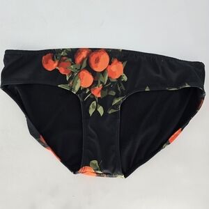 albion mandarin orange black swim bikini botton size large